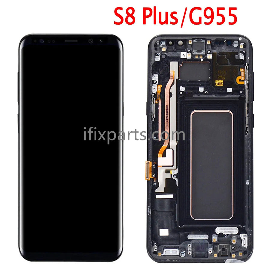 Black AMOLED Display Screen Assembly With Frame For Samsung S8+ Plus G955