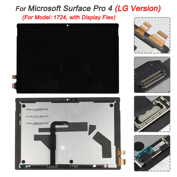 Microsoft Surface Pro 4 1724 LCD Display Touch Screen Digitizer With LCD Flex LG Version